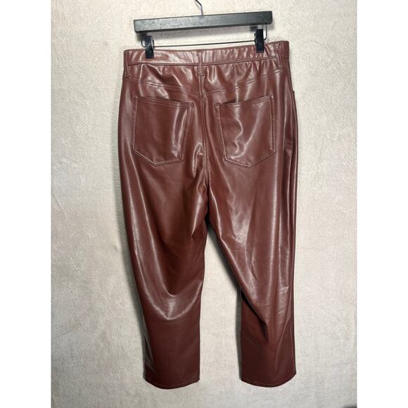 Abercrombie and Fitch Curve Love 90's Straight Ultra High Rise Faux Leather W33 - Picture 2 of 7